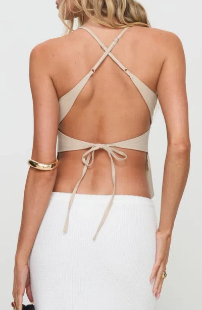 Princess Polly Candid Tie Back Cotton & Linen Camisole