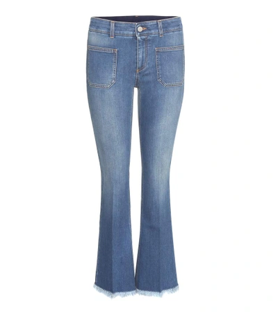 Stella Mccartney Distressed Flared Jeans In Blue