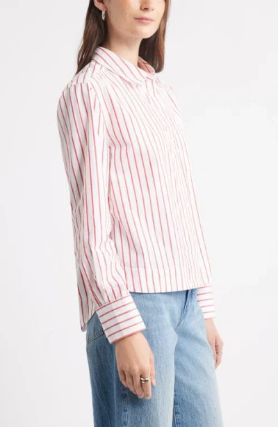 Caslonr Caslon(r) Long Sleeve Drop Hem Button-up Shirt