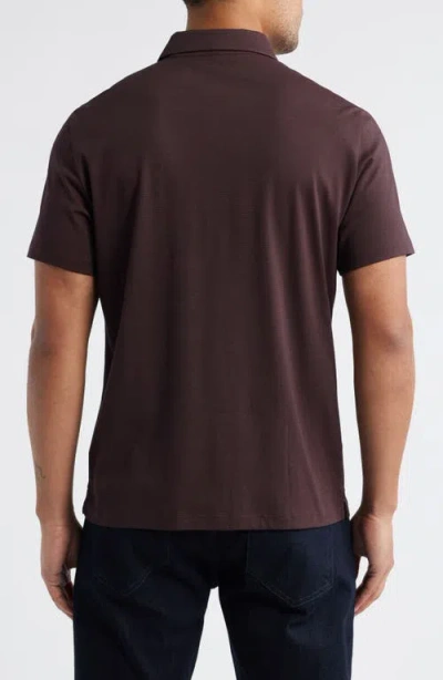 Robert Barakett Northpark Cotton Blend Polo In Brown
