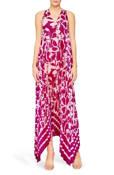 Melloday Pleated Satin Maxi Dress