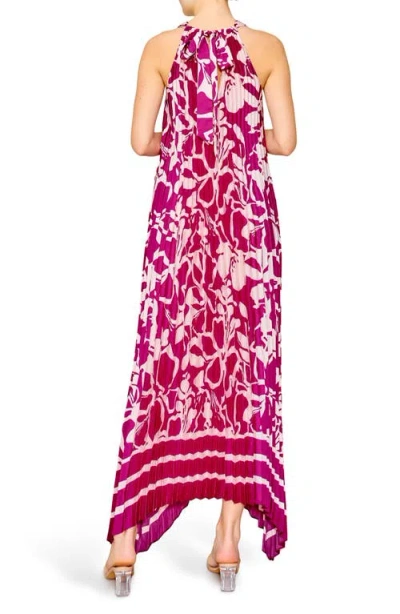 Melloday Pleated Satin Maxi Dress