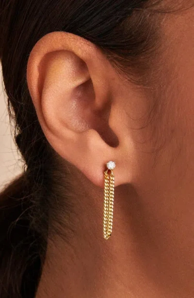 Little Sky Stone Chained Moissanite Earrings