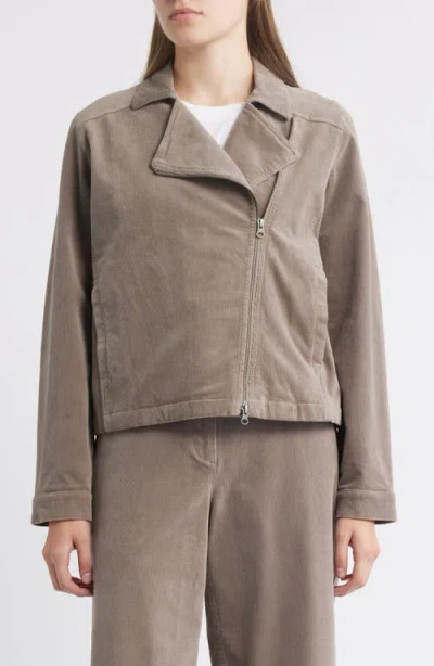 Eileen Fisher Short Rider Jacket In Brown