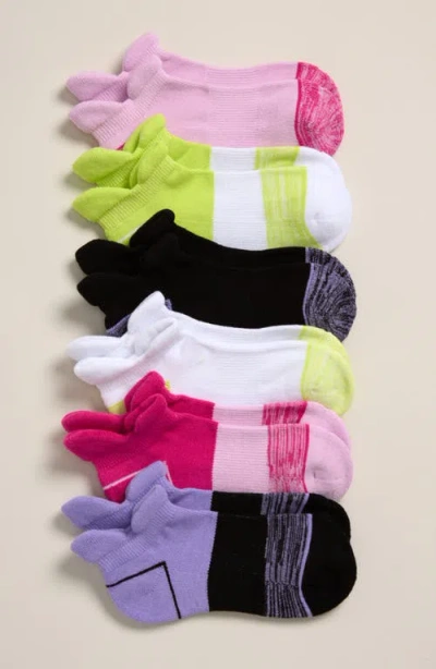 Zella Girl Kids' Assorted 6-pack Double Tab Ankle Socks In Green