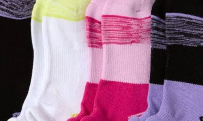 Zella Girl Kids' Assorted 6-pack Double Tab Ankle Socks In Green