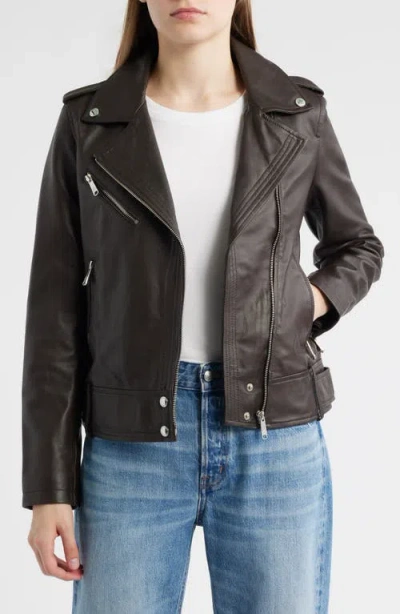 Sam Edelman Lambskin Moto Jacket In Black