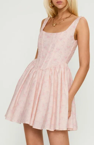 Princess Polly Bridgitte Floral Corset Minidress In Purple