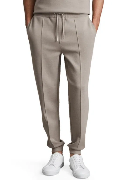 Reiss Premier Interlock Regular Fit Track Pants In Neutral