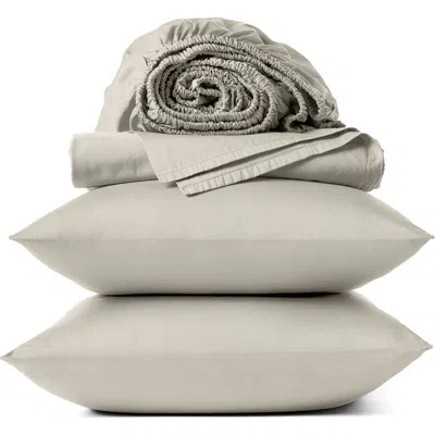 Coyuchi Cloud Soft 320 Thread Count Organic Cotton Sateen Sheet Set In Gray