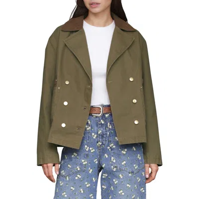 Avec Les Filles Cotton Twill Peacoat