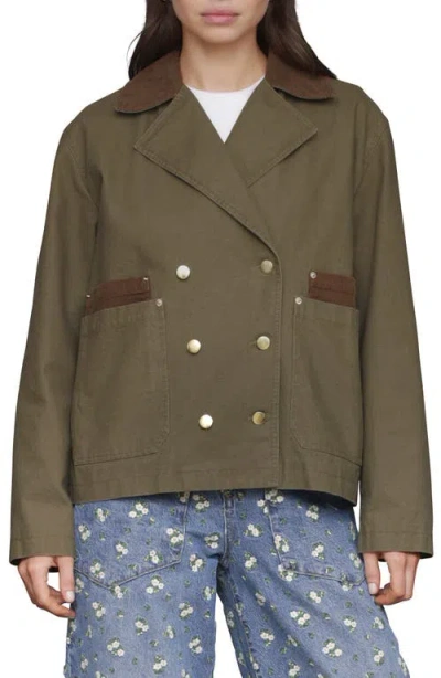 Avec Les Filles Cotton Twill Peacoat
