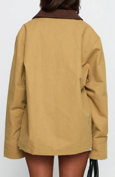 Princess Polly Chesterbrook Cotton Canvas Jacket In Nude