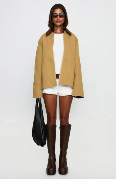 Princess Polly Chesterbrook Cotton Canvas Jacket In Nude