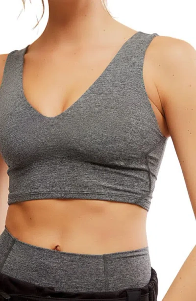 Free People Fp Movement Never Better Heather Crop Top