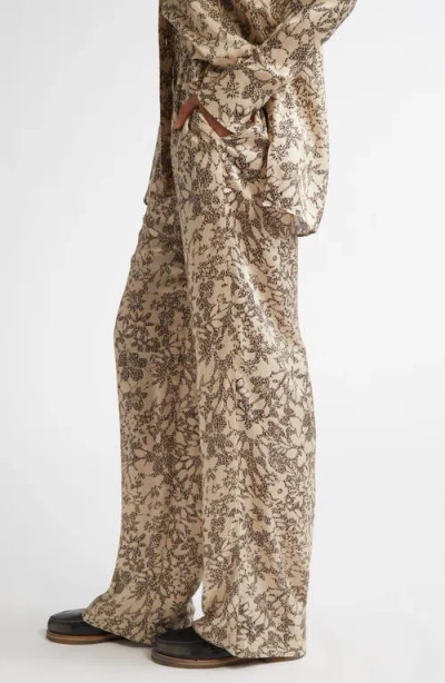 Golden Goose Floral Print Silk Blend Pajama Pants