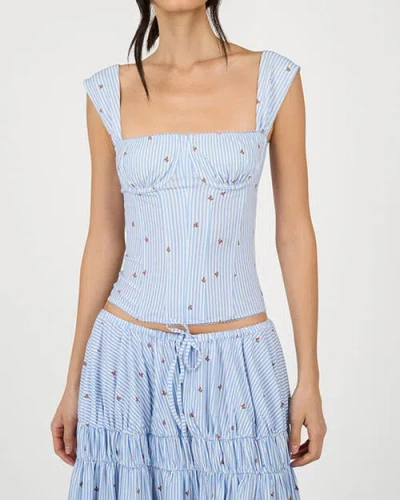 Weworewhat Ruched Cup Corset In Blue