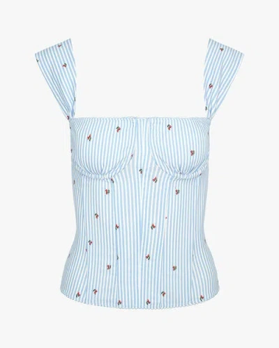 Weworewhat Ruched Cup Corset In Blue