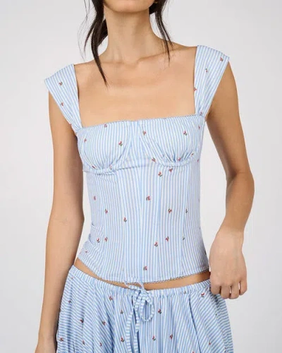Weworewhat Ruched Cup Corset In Blue