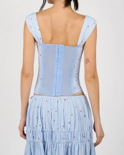 Weworewhat Ruched Cup Corset In Blue
