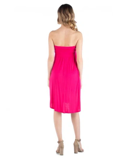 24seven Comfort Apparel Maternity 24seven Comfort Appare Knee Length Strapless Mini Dress In Pink