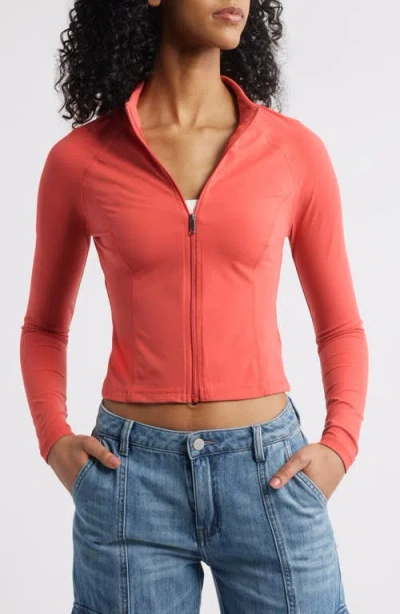 Pacsun Bella Zip Up Jacket In Pink