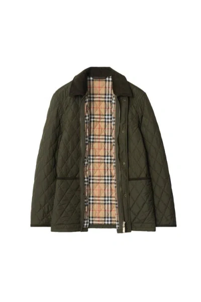 Burberry Quilted Nylon Barn Jacket In Green