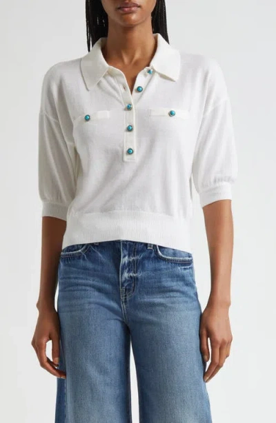 L Agence L'agence Masaki Collared Sweater In White