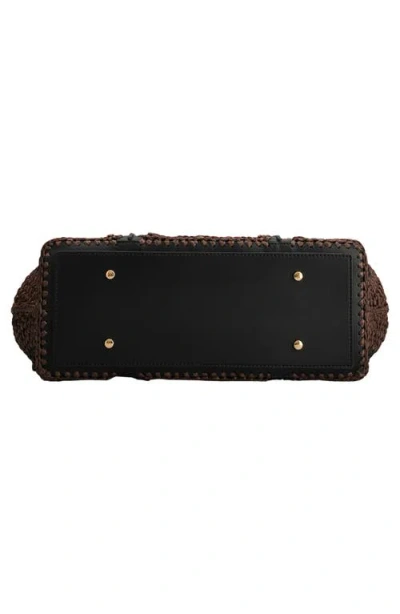 Tod's Medium T Timeless Crochet Raffia & Leather Shopping Bag