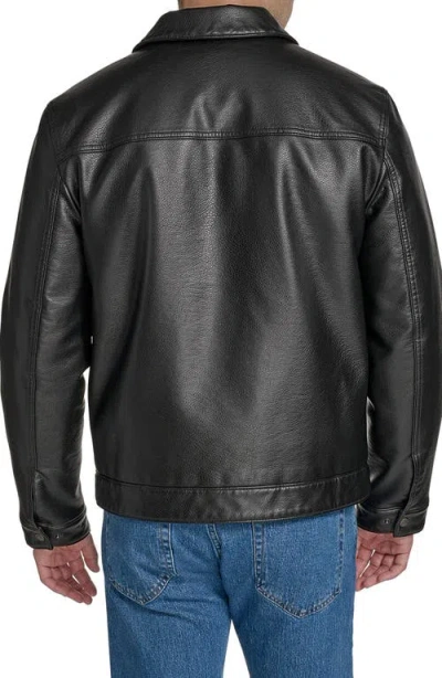 Levi's Two Chest Pocket Faux Shearling Sherpa Collar Jacket In Black