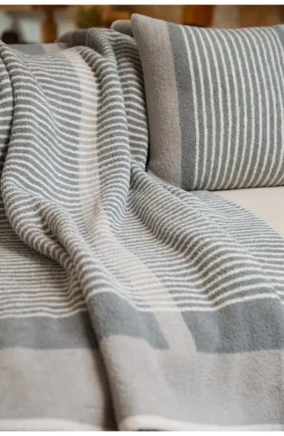 Barefoot Dreams Cozychic® Center Stripe Throw Blanket In Gray