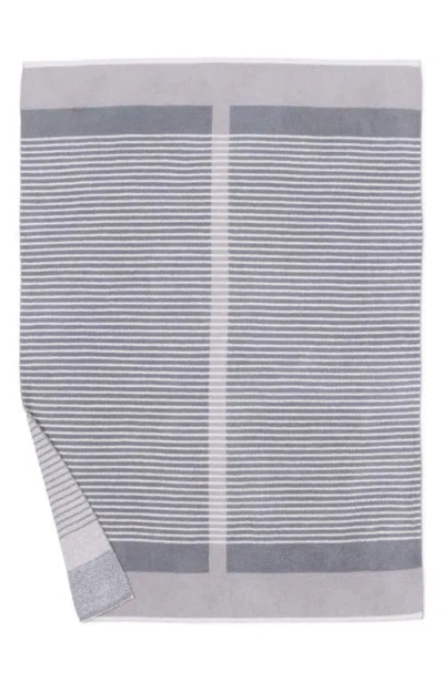 Barefoot Dreams Cozychic® Center Stripe Throw Blanket In Gray
