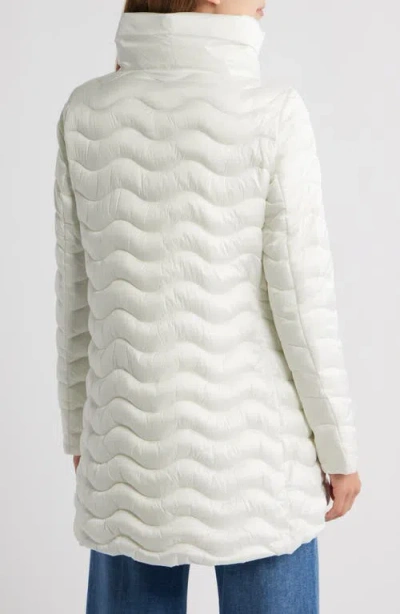 Save The Duck Livette Wavy Quilted Water Repellent Puffer Jacket In White
