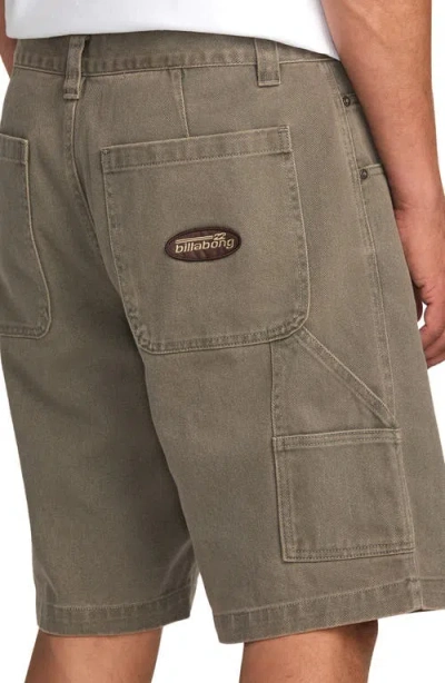 Billabong Bad Dog Denim Shorts In Green