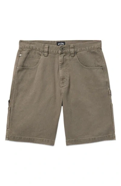 Billabong Bad Dog Denim Shorts In Green
