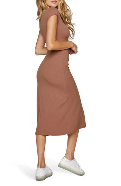 Sunday Ritual High Slit Rib Midi Dress