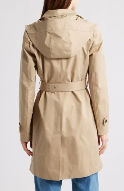 Michael Kors Water Resistant Trench Coat With Removable Hood