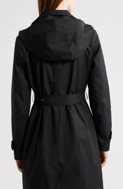 Michael Kors Water Resistant Trench Coat With Removable Hood