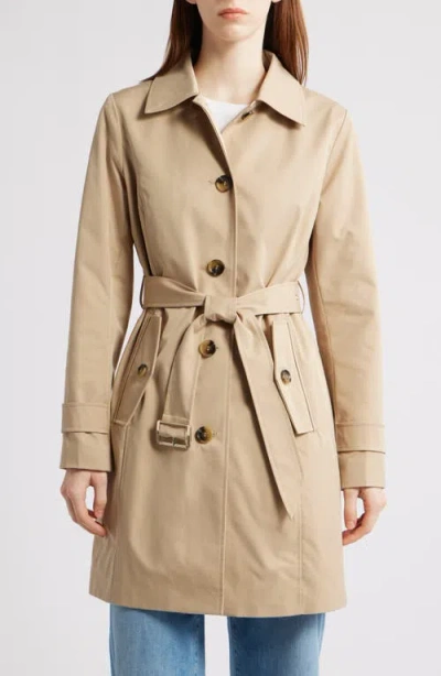 Michael Kors Water Resistant Trench Coat With Removable Hood