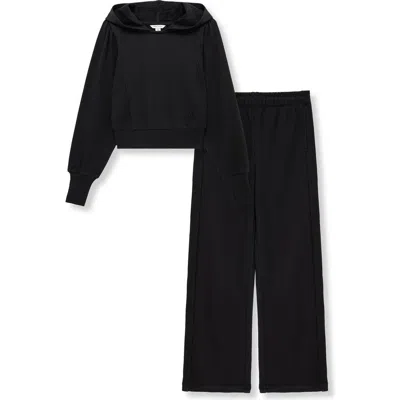 Habitual Kids Kids' French Terry Hoodie & Pants Set In Black