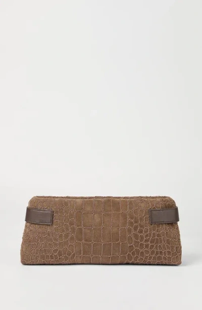 Brunello Cucinelli Essence Pouch Bag With Croc Embroidery