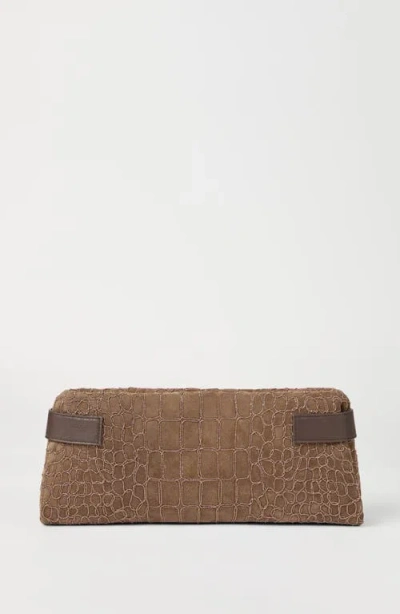 Brunello Cucinelli Essence Pouch Bag With Croc Embroidery