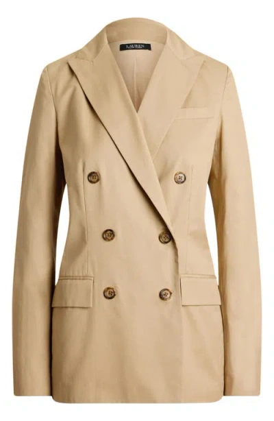 Ralph Lauren Lauren  Double Breasted Cotton Twill Blazer