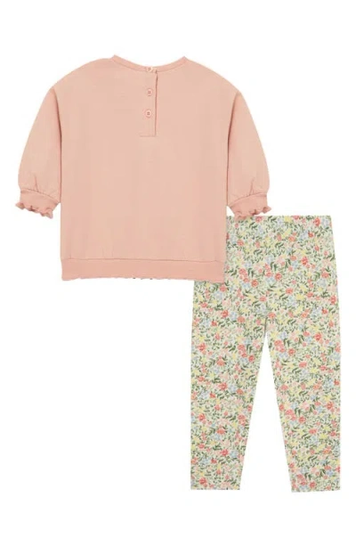 Little Me Heart Sweatshirt & Leggings Set In Green