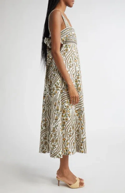 Veronica Beard Rye Floral Linen Midi Sundress
