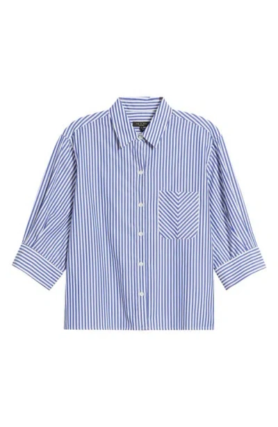Rag & Bone Lucia Stripe Poplin Button-up Shirt In Blue