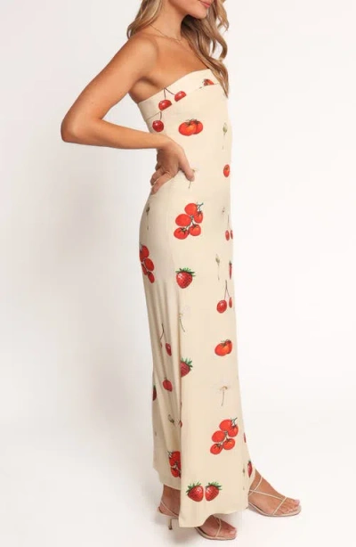 Petal And Pup Petal & Pup Adela Printed Strapless Maxi Dress In White