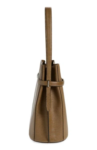 Totême Toteme Belted Lizard Embossed Leather Bucket Shoulder Bag