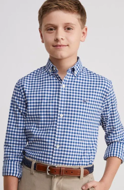 Vineyard Vines Boys' On-the-go Brrr Gingham Button Down Shirt - Little Kid, Big Kid