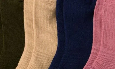 Nordstrom Kids' Assorted 6-pack Lettuce Edge Crew Quarter Socks In Black
